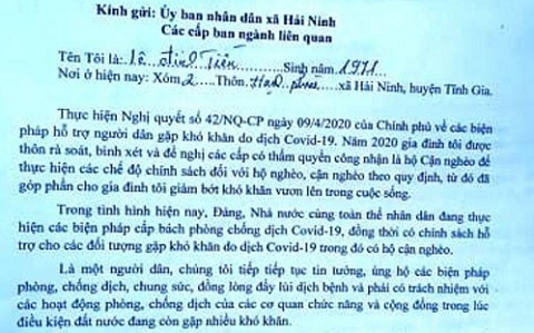 Sự thật phía sau những lá đơn không nhận tiền hỗ trợ ở Thanh Hóa