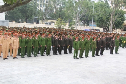 Lực lượng Công an tỉnh Thanh Hóa trong ngày Lễ ra quân trán áp tội phạm dịp Tết Kỷ Hợi 2019