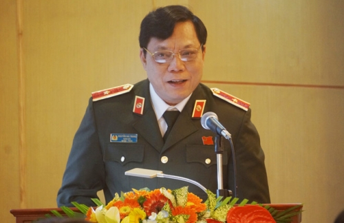 Thiếu tướng Nguyễn Hải Trung, Giám đốc Công an tỉnh Thanh Hóa, chủ trì hội nghị