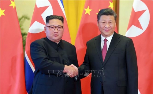 Chủ tịch Trung Quốc Tập Cận Bình hội đàm với Nhà lãnh đạo Triều Tiên Kim Jong-un