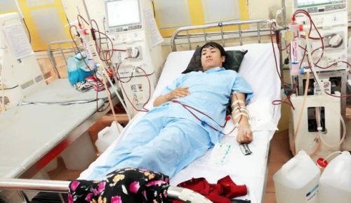 Anh Tuyến hiện chạy thận tuần 3 lần ở bệnh viện quân y 5 tỉnh Ninh Bình