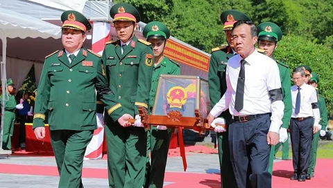 Thanh Hóa: Truy điệu, an táng 19 hài cốt liệt sĩ quân tình nguyện hy sinh tại Lào