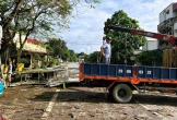 Mưa gió khiến cổng chào khu di tích Lam Kinh bị đổ sập