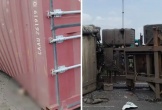Thùng container rơi khỏi xe, đè 3 thanh niên đi xe máy tử vong