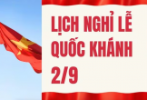 Người lao động chính thức nghỉ 5 ngày dịp Quốc khánh 2/9