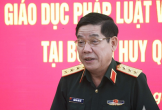 Thượng tướng Nguyễn Văn Gấu làm việc tại Bộ CHQS Thanh Hóa
